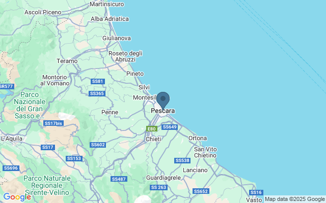 Kaart met locatie Pescara